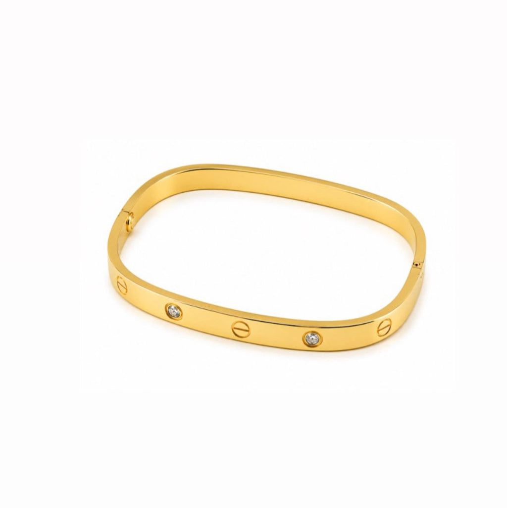 Miracle Square Love Band Kada – Gold Bangle Bracelet