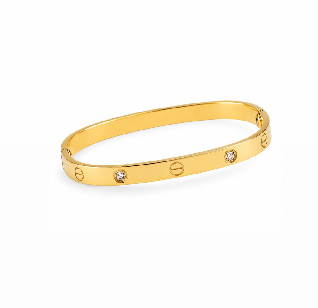 Miracle Square Love Band Kada – Gold Bangle Bracelet