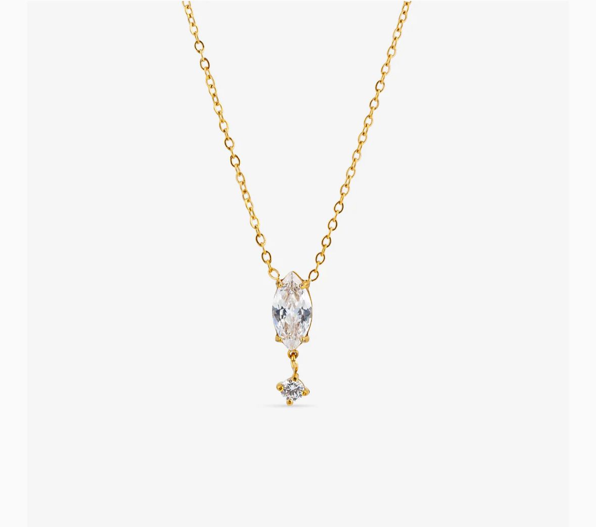 Miracle Aris Necklace – Marquise & CZ Drop Gold Necklace